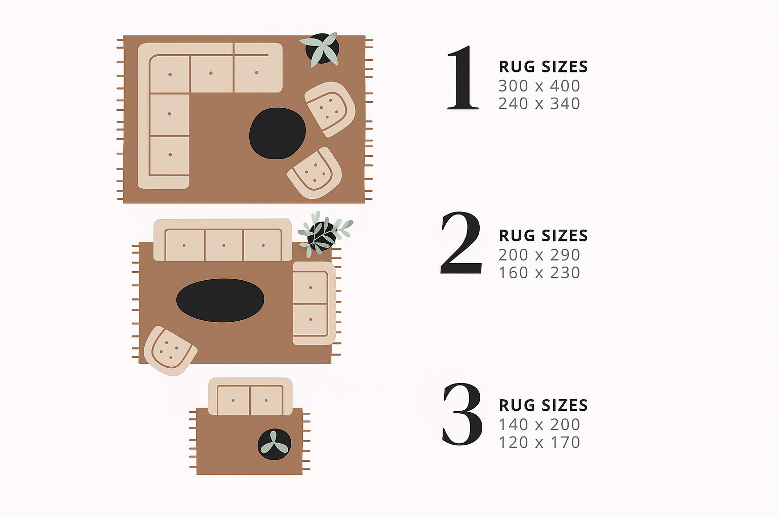 Simple Rug Size Guide Size Guide – Rugs a Million