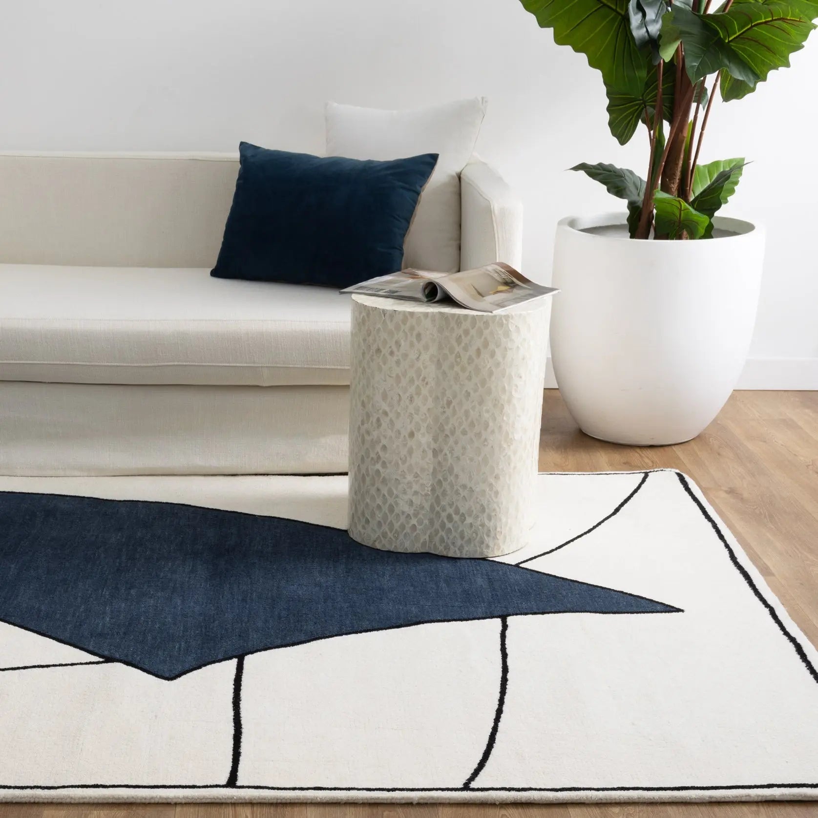 Blue Rug Designer Orin Blue Designer Wool Rug – Rugs a Million
