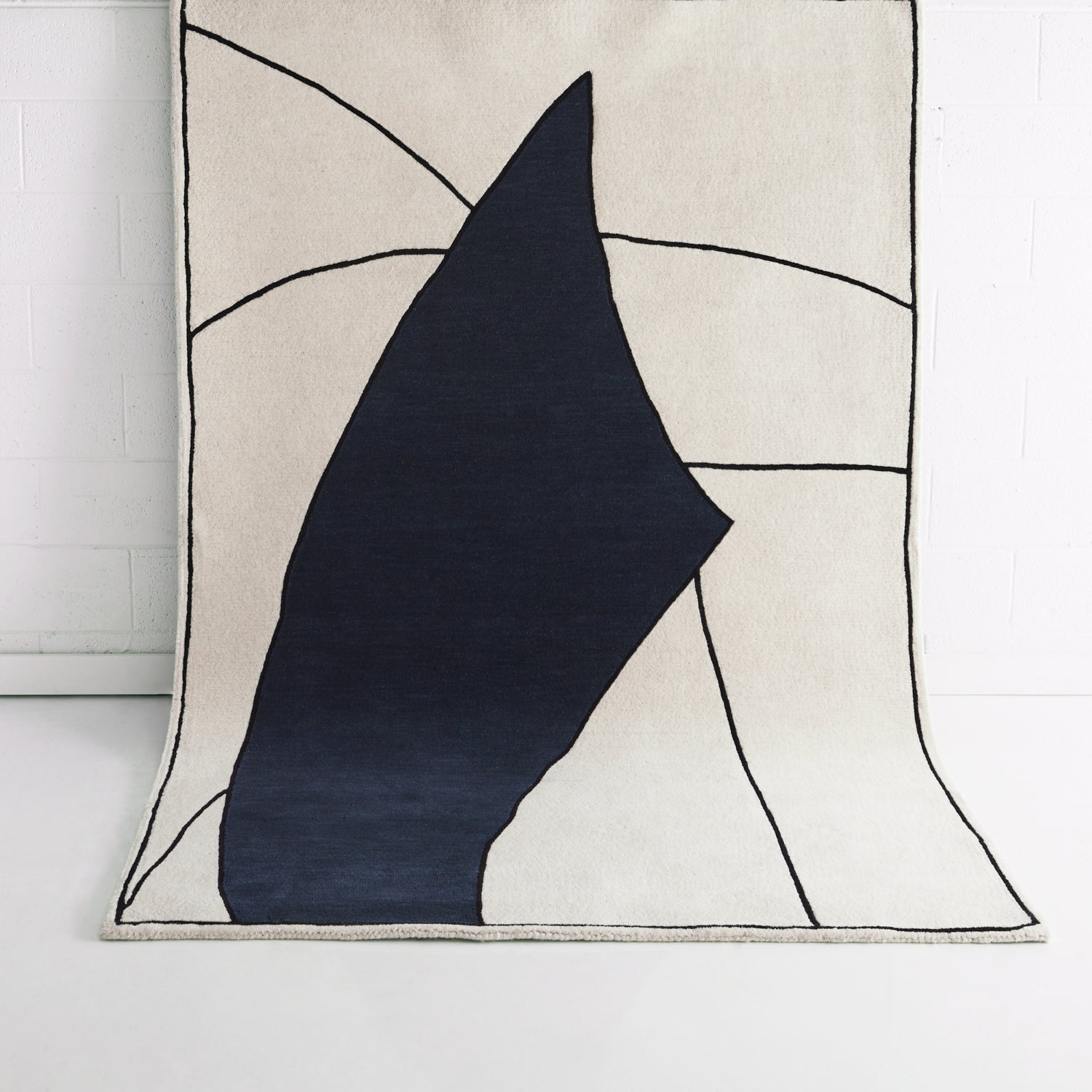 Como Blue Designer Wool Rug
