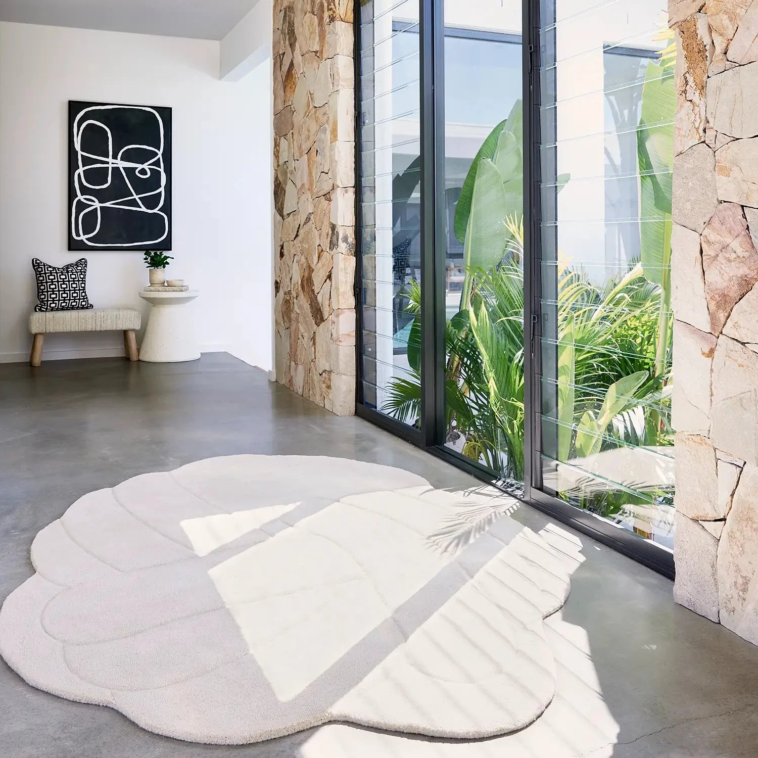 Coral Irregular Wool Rug