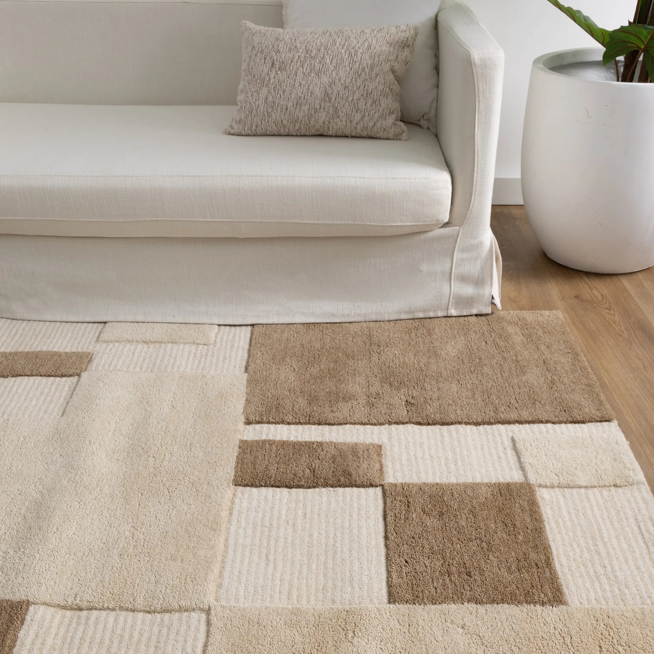 Sandigo Beige Brown Wool Rug - DecoRug – Rugs a Million