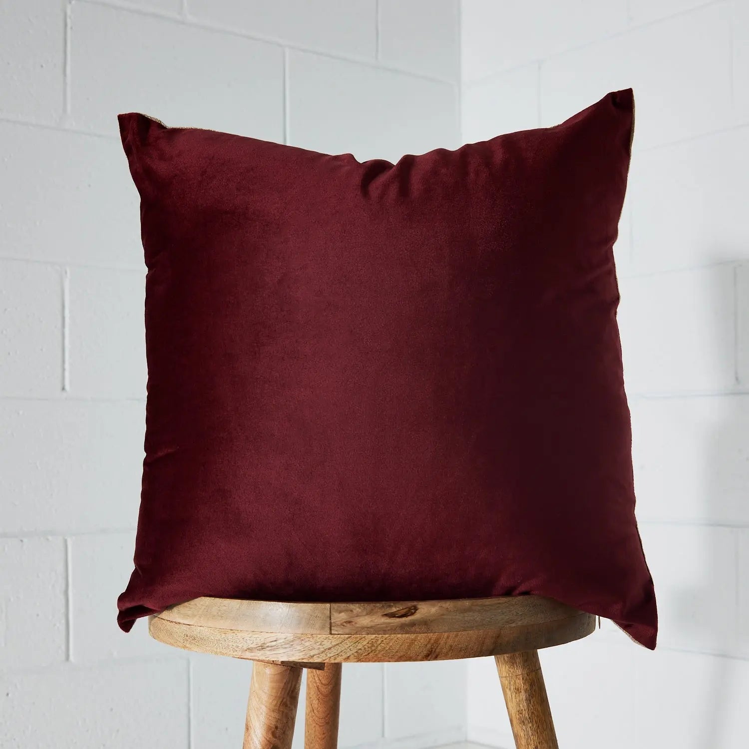 Velvet Feather Cushion Oxblood KAILE