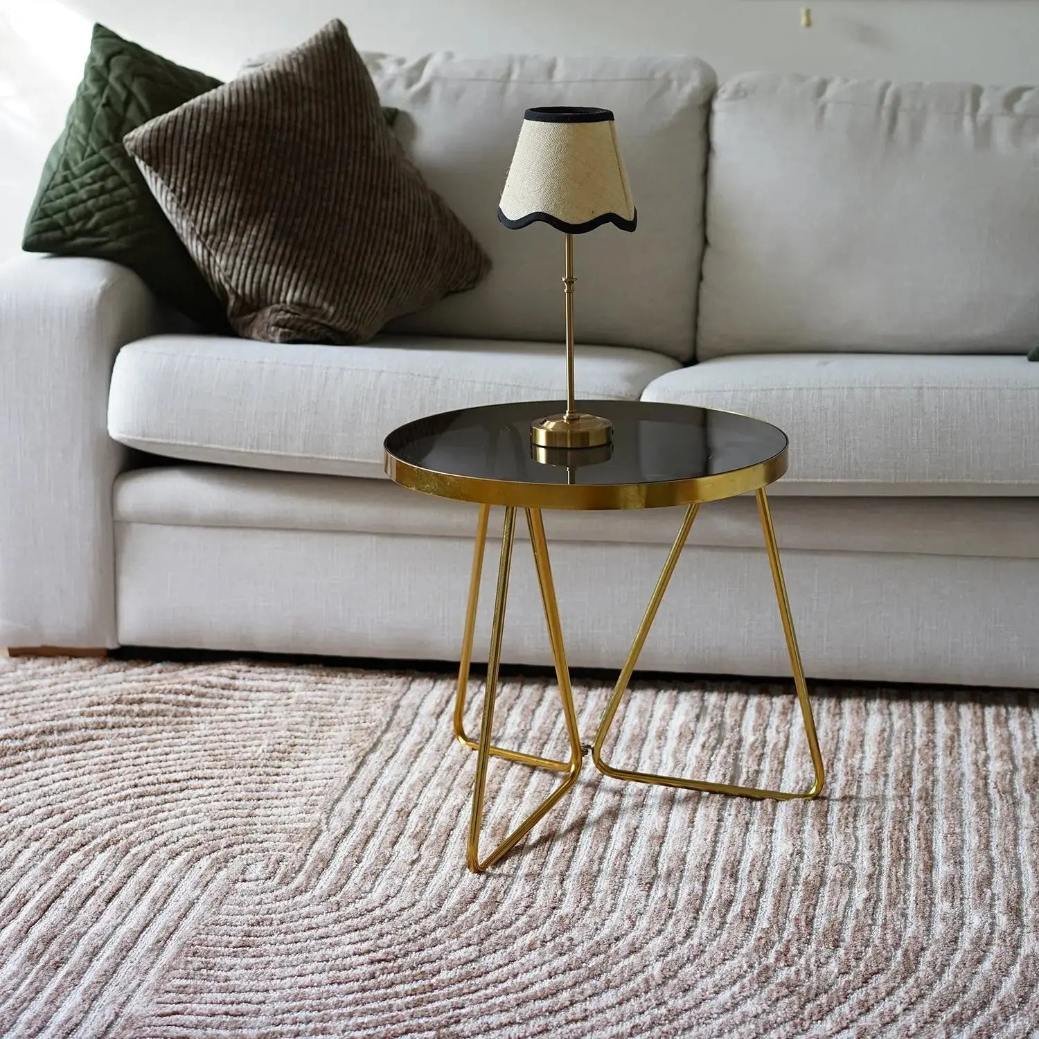 Vista Abstract Zen Floor Rug Rust