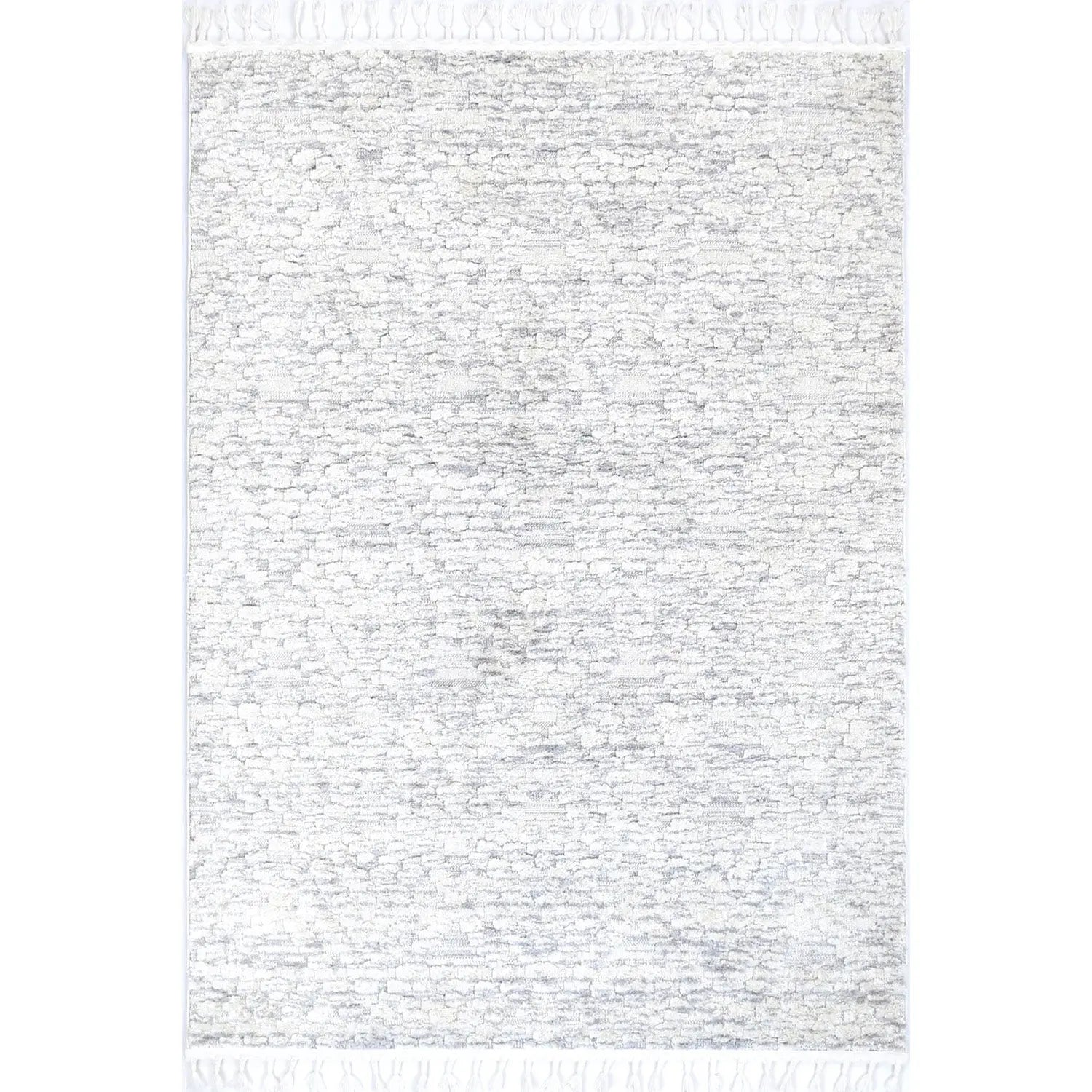 Grey Rug Pattern Plain Zellige Plain White Grey Rug - DecoRug – Rugs a Million