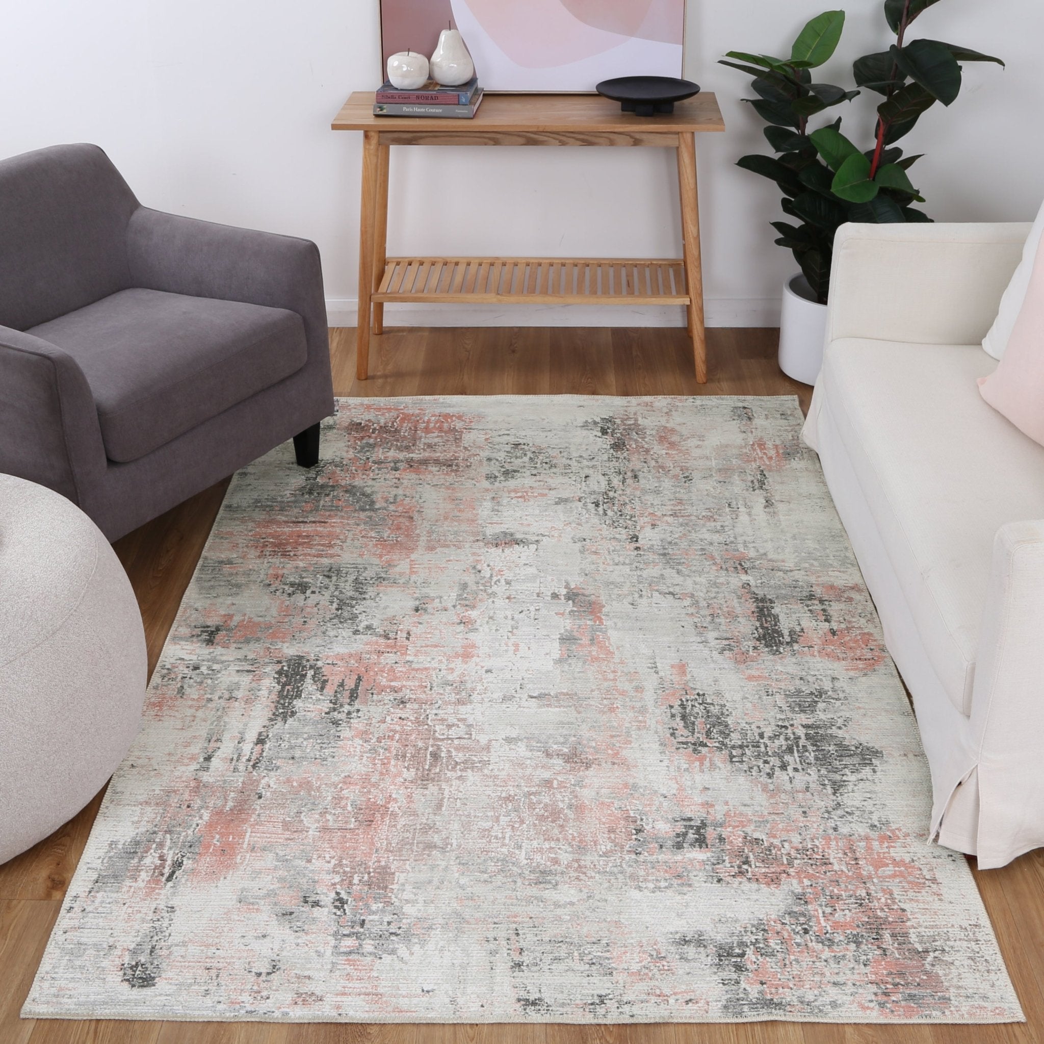 Abstract Celine Blush Washable Rug - Washable Rug - Rugs a Million