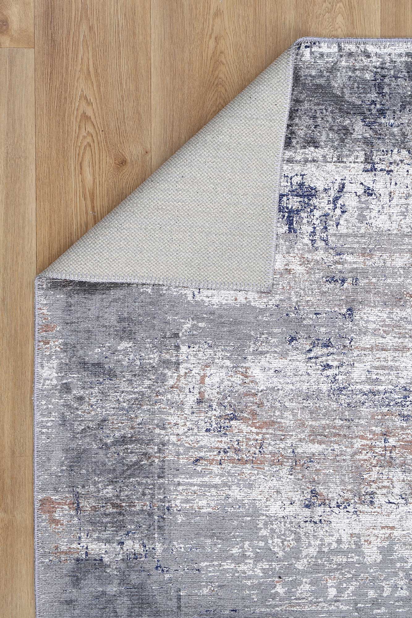 Abstract Echo Blue Grey Washable Rug - Washable Rug - Rugs a Million