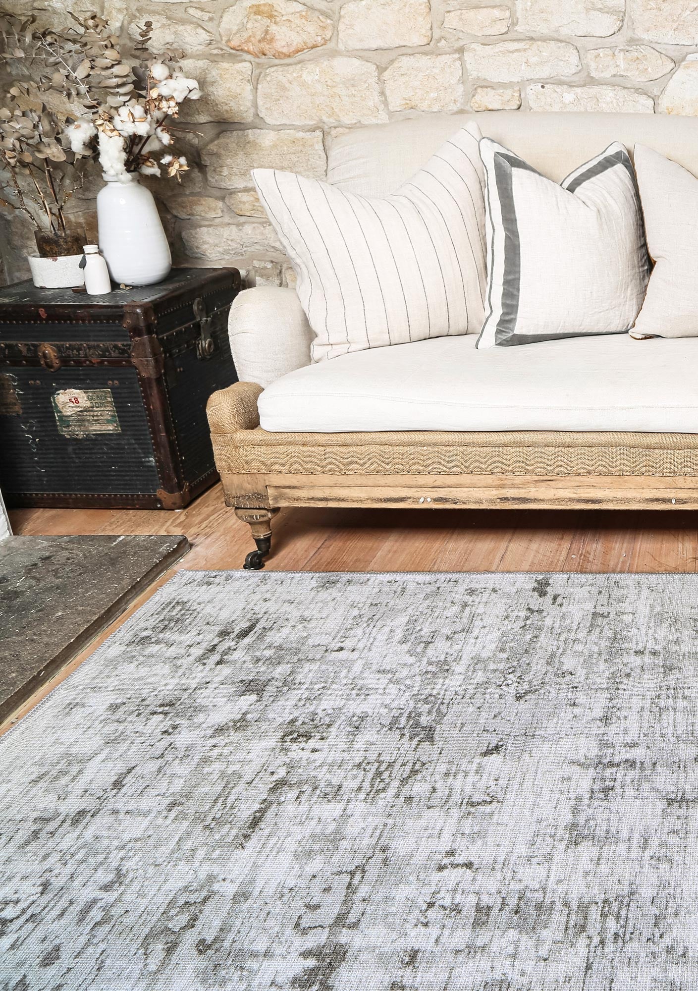 Abstract Evalina Grey Rug - Washable Rug - Rugs a Million