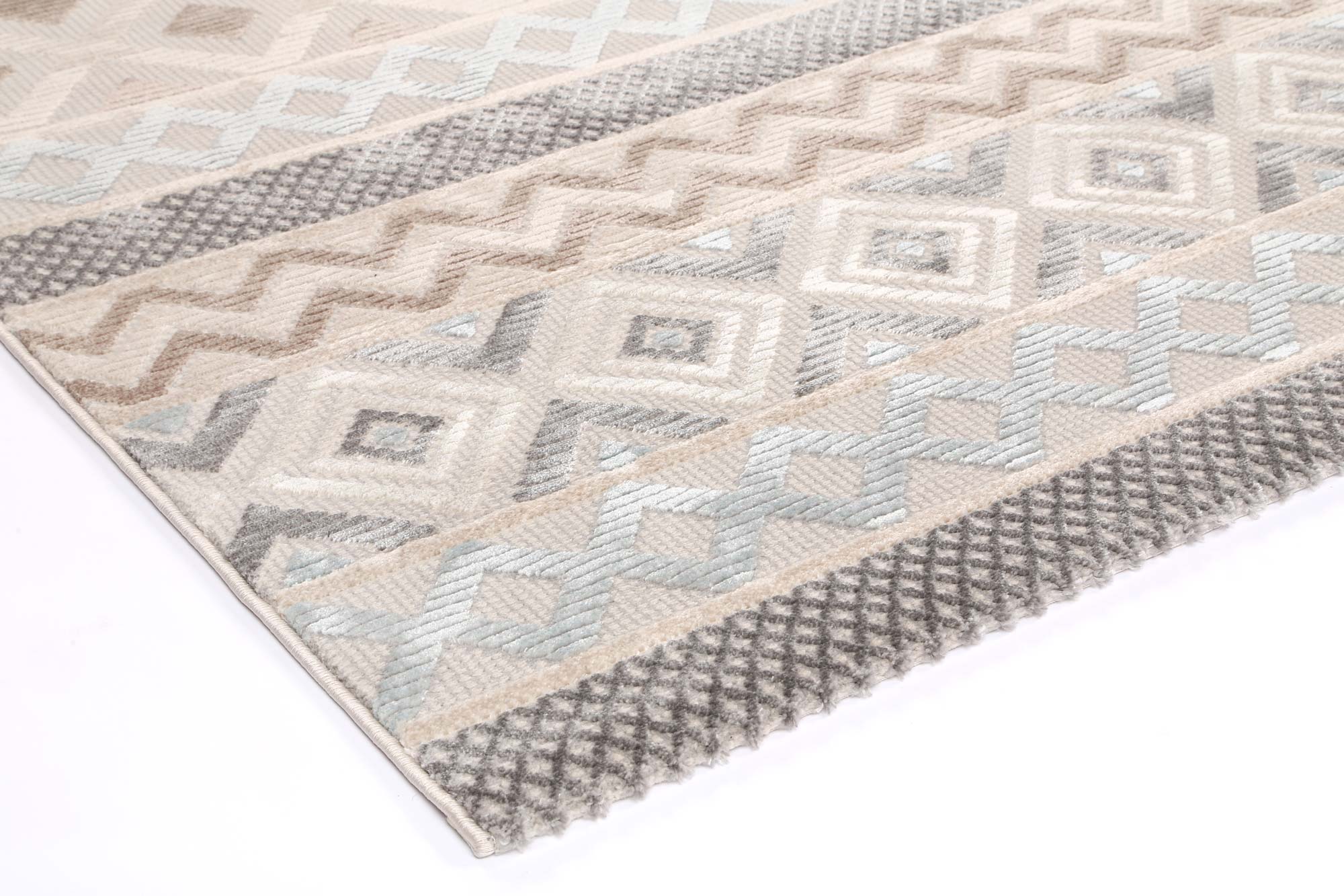 Agra Light Beige Blue Transitional Rug - Area Rug - Rugs a Million