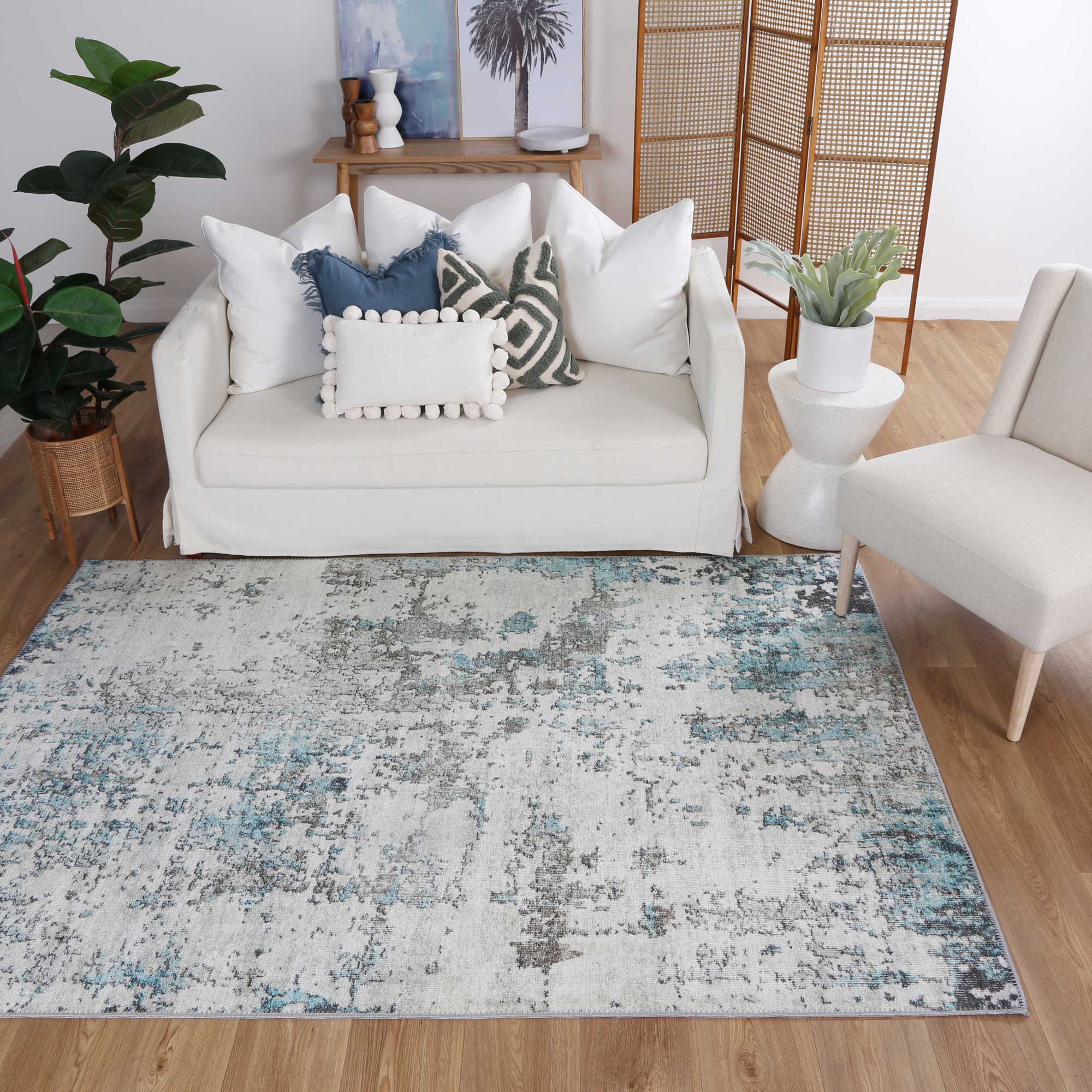 Akkad Blue Washable Rug - Washable Rug - Rugs a Million