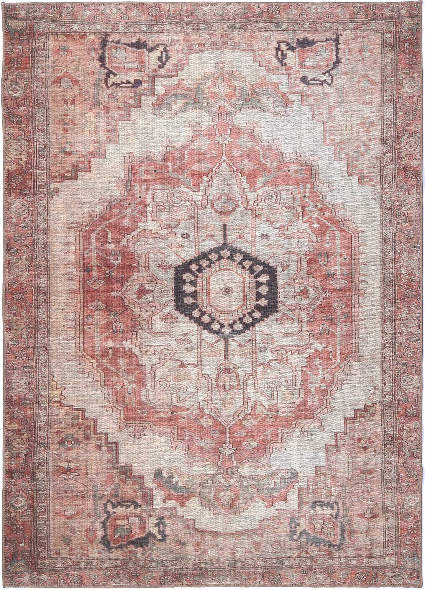 Carmine Vintage Rust Rug - Washable Rug - Rugs a Million