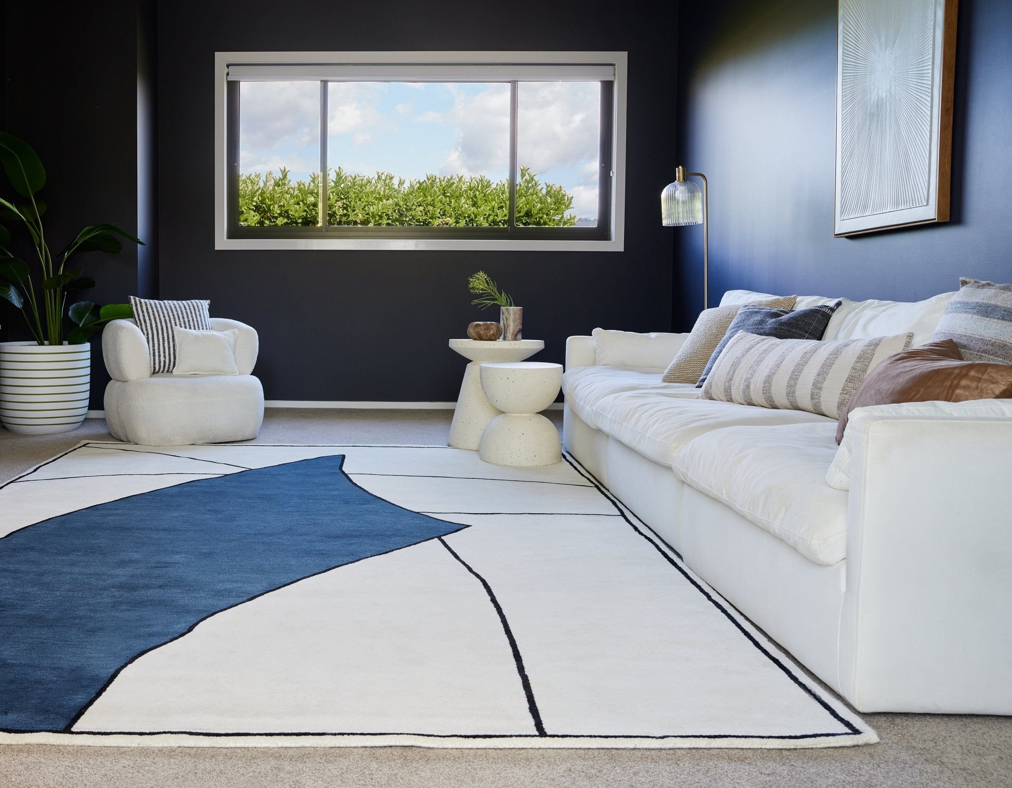 Como Blue Wool Rug - Area Rug - Rugs a Million