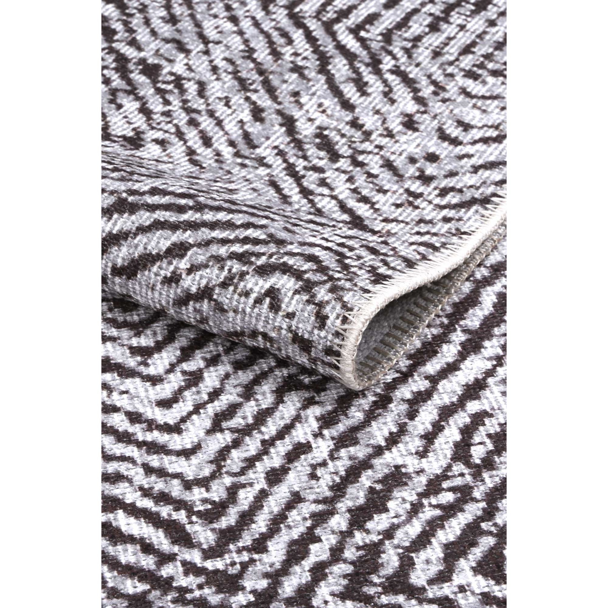 Contemporary Lauro Grey Runner - Washable Rug - Rugs a Million