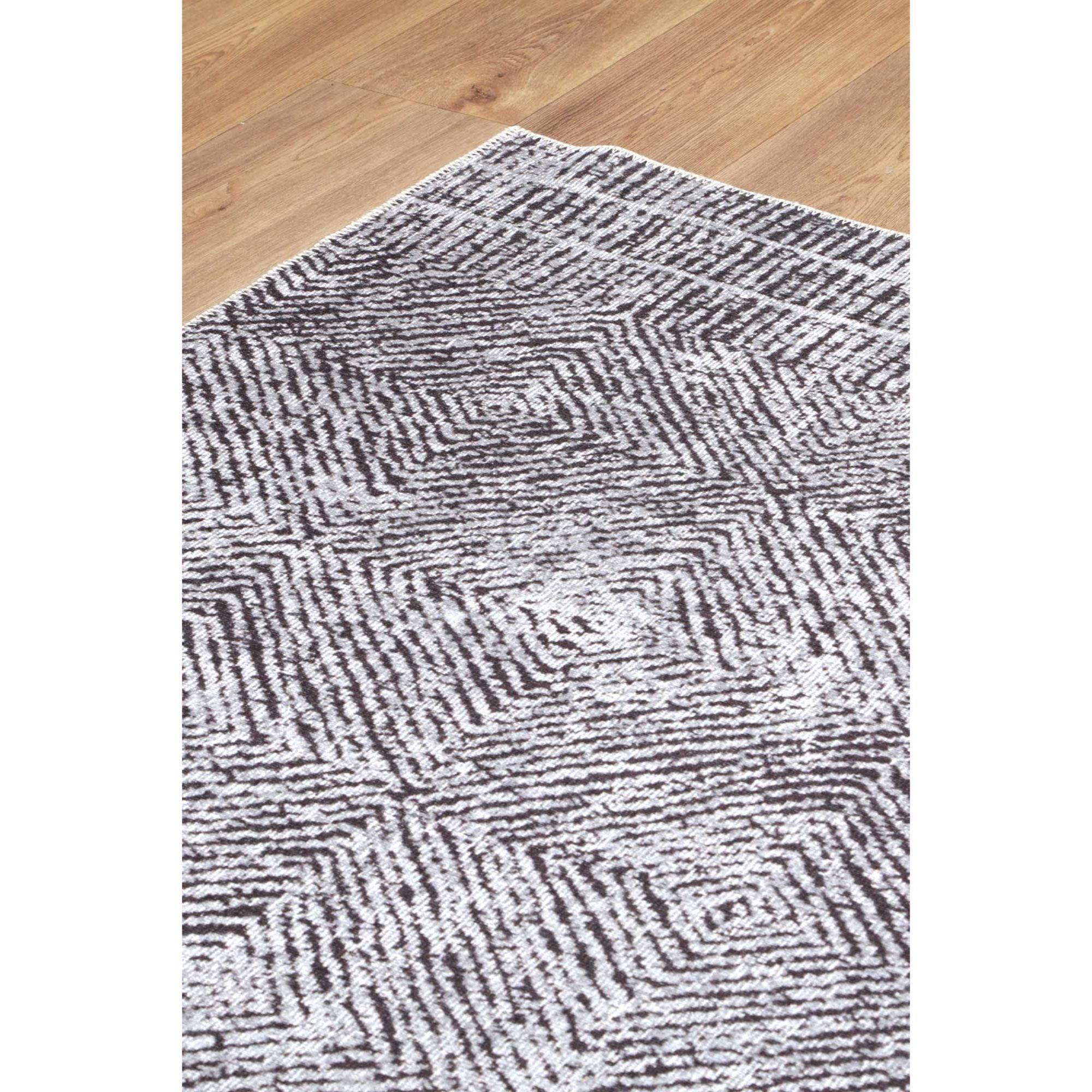 Contemporary Lauro Grey Runner - Washable Rug - Rugs a Million