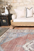 Distressed Vintage Belle Rust Blue Washable Rug - Washable Rug - Rugs a Million