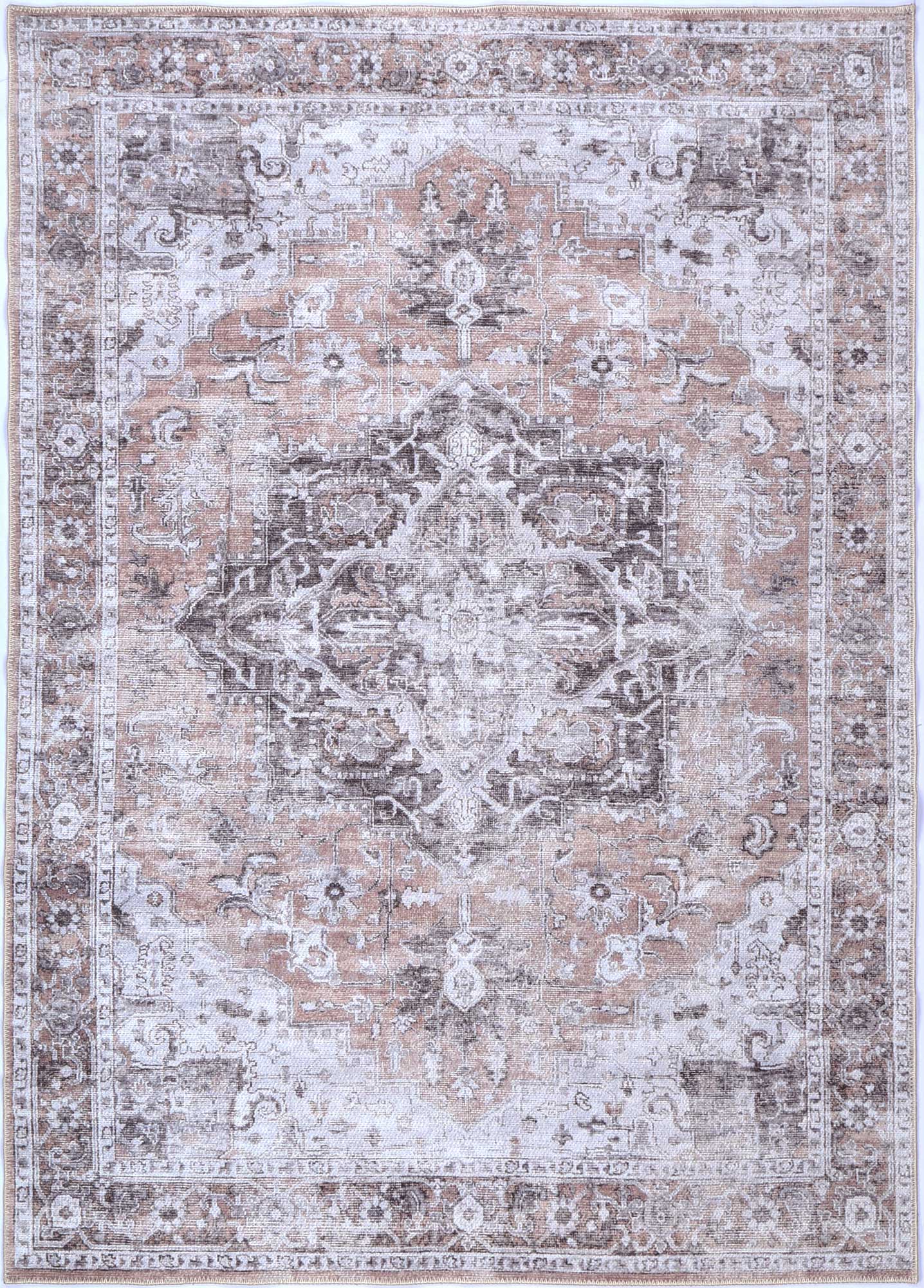 Distressed Vintage Cezanne Blush Washable Rug - Washable Rug - Rugs a Million