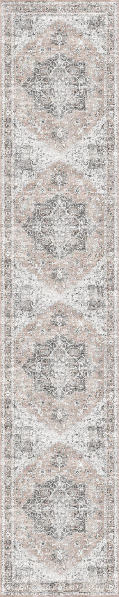 Distressed Vintage Cezanne Blush Washable Rug - Washable Rug - Rugs a Million