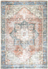 Distressed Vintage Cezanne Terracotta Blue Washable Rug - Washable Rug - Rugs a Million