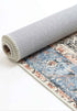 Distressed Vintage Cezanne Terracotta Blue Washable Rug - Washable Rug - Rugs a Million