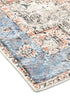 Distressed Vintage Cezanne Terracotta Blue Washable Rug - Washable Rug - Rugs a Million