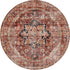 Distressed Vintage Cezanne Terracotta Round Rug - Washable Rug - Rugs a Million