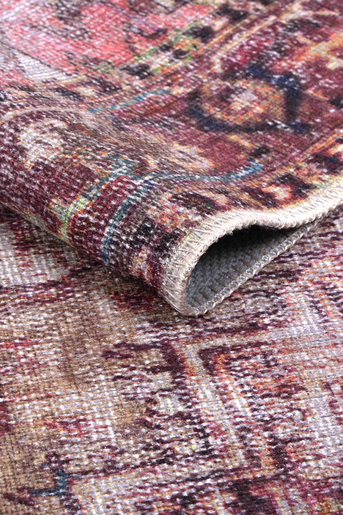 Distressed Vintage Derya Multi Area Rug - Washable Rug - Rugs a Million