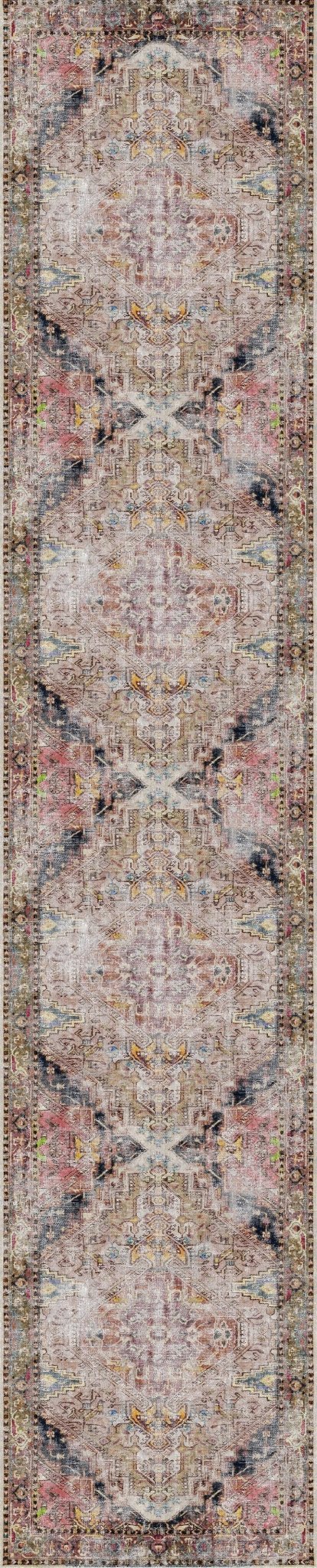 Distressed Vintage Derya Multi Area Rug - Washable Rug - Rugs a Million