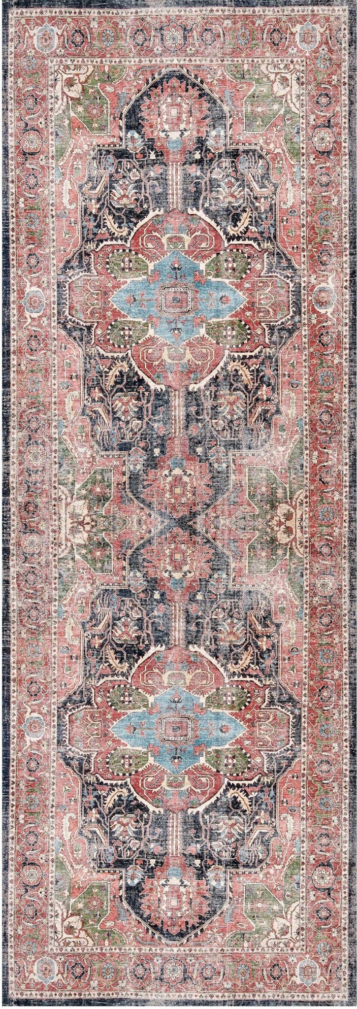 Distressed Vintage Kendra Runner Rug - Washable Rug - Rugs a Million