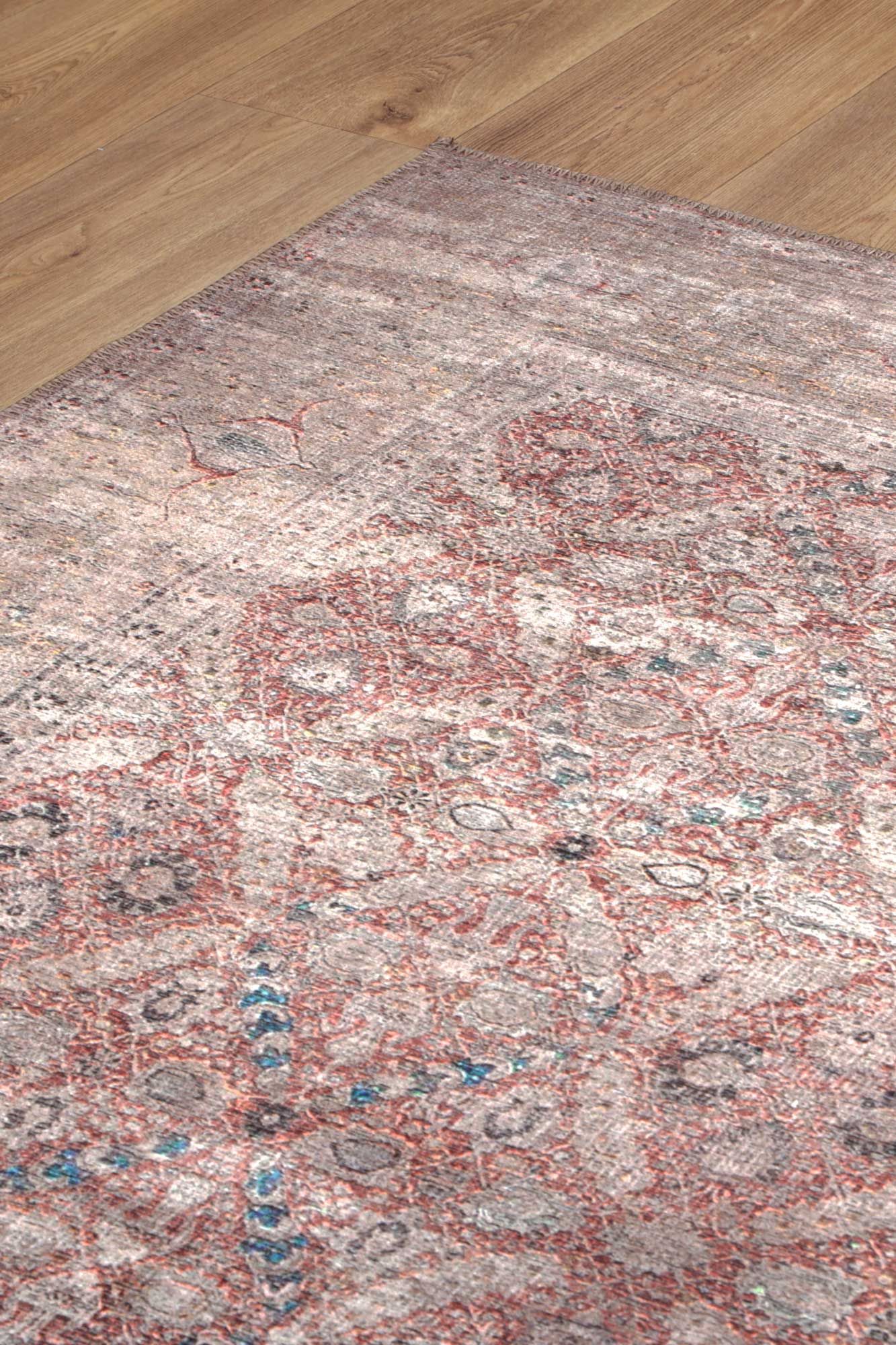 Distressed Vintage Levent Runner Rug - Washable Rug - Rugs a Million