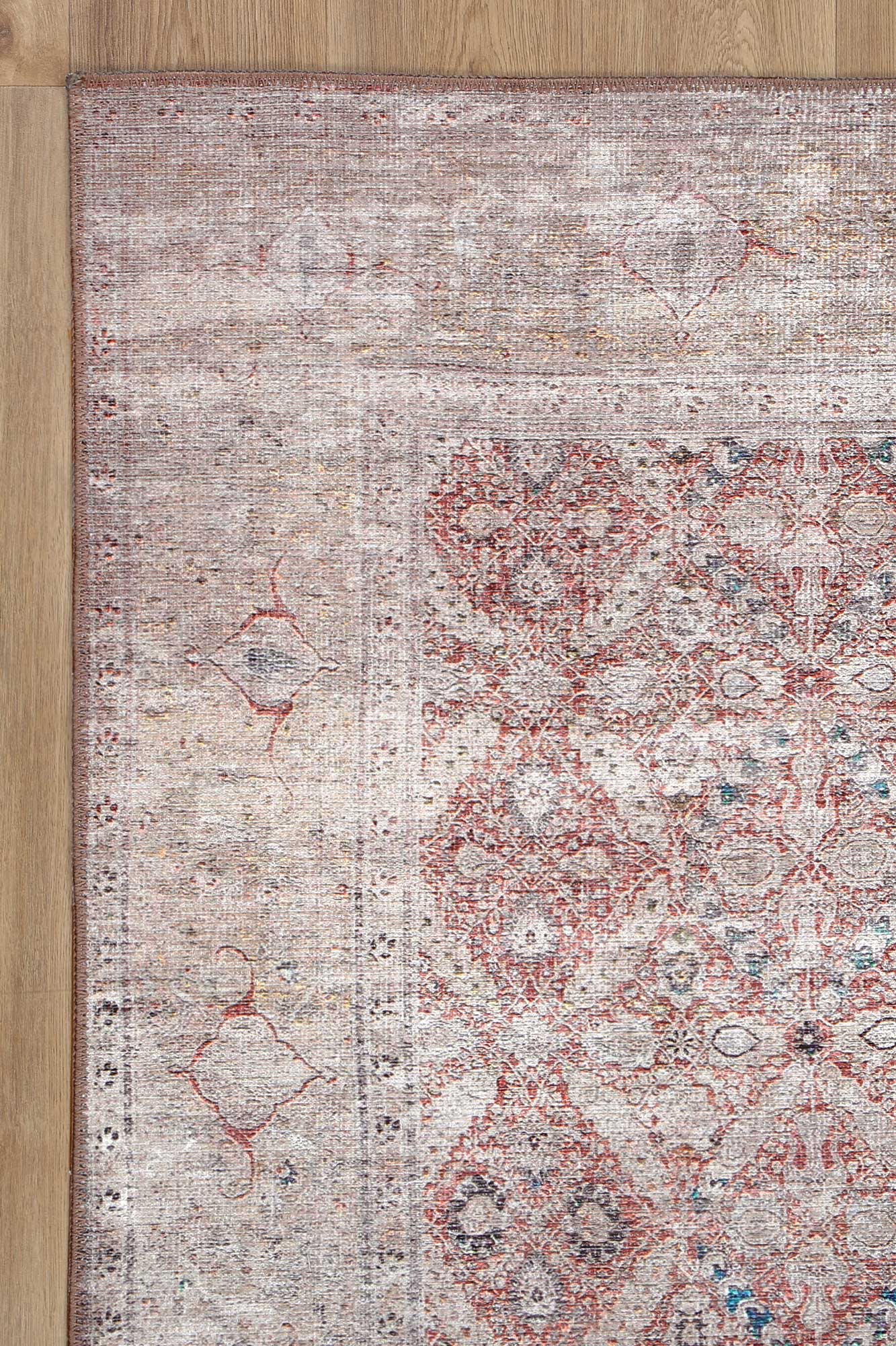 Distressed Vintage Levent Runner Rug - Washable Rug - Rugs a Million