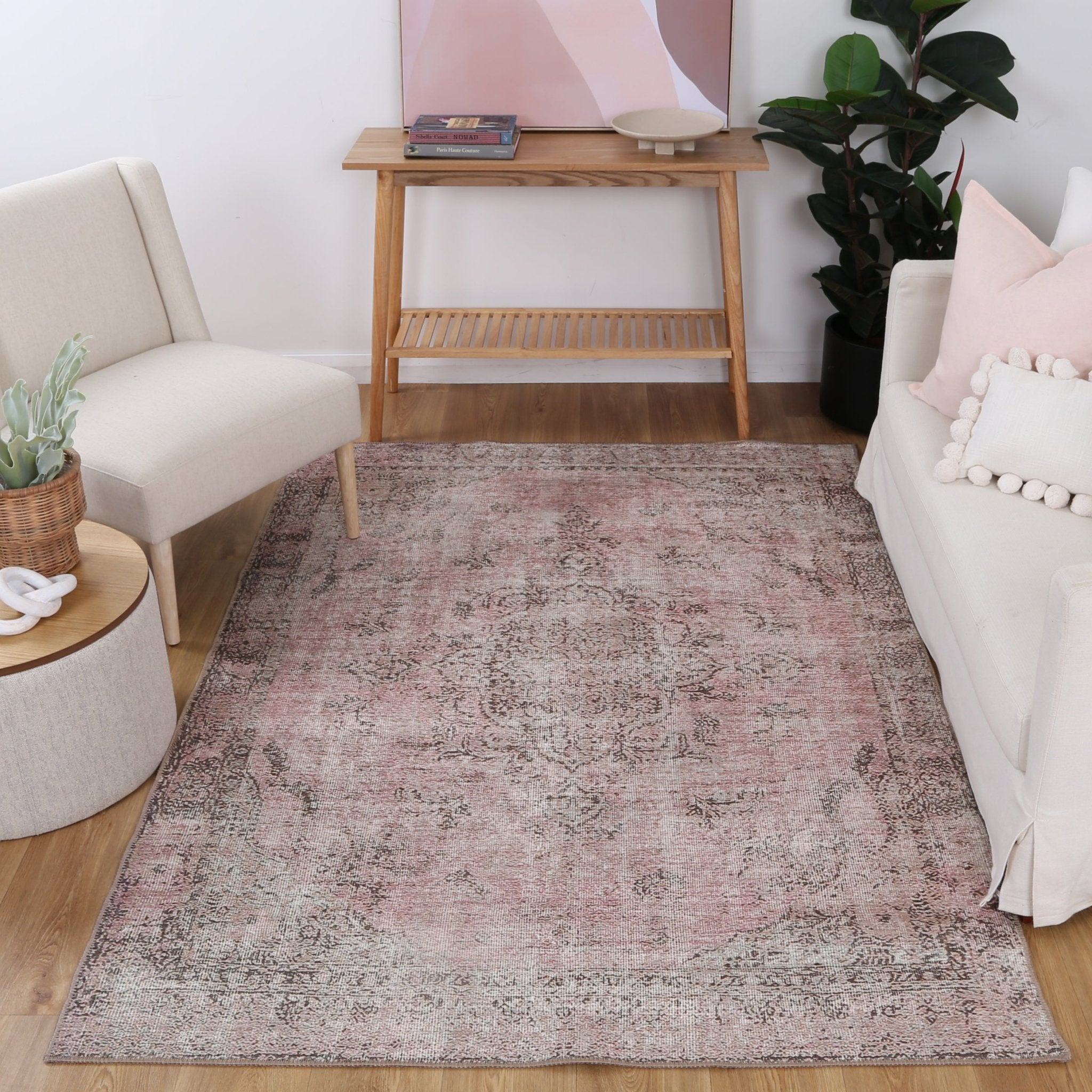 Germain Rose Washable Rug - Washable Rug - Rugs a Million