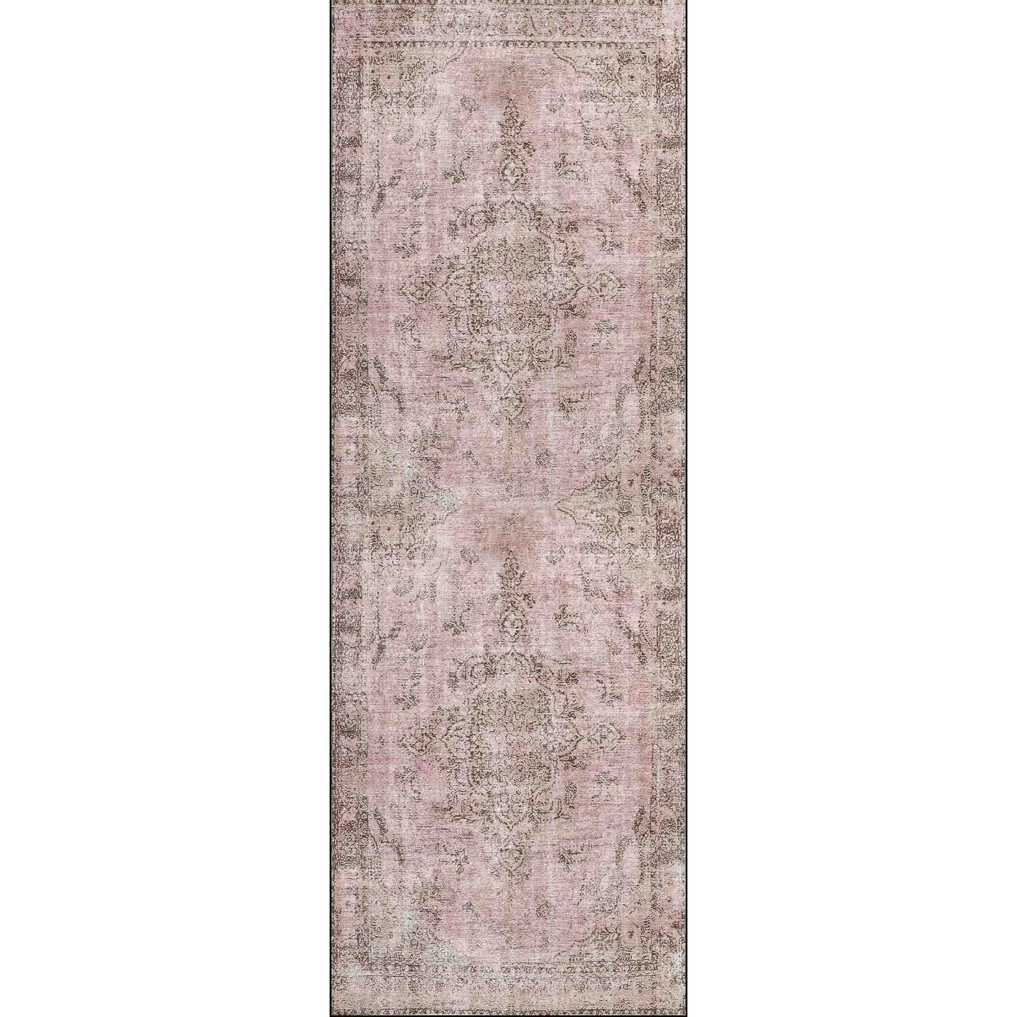 Germain Rose Washable Runner - Washable Rug - Rugs a Million