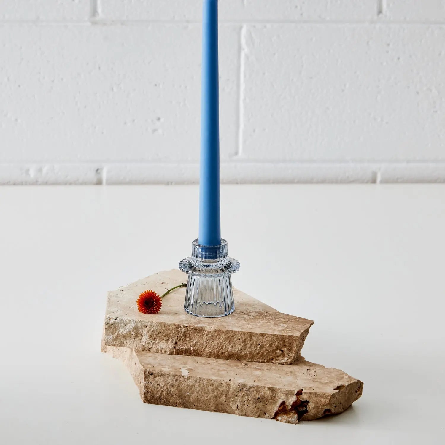 Glass Candleholder Blue - Taper/Pillar Candles - Rugs a Million