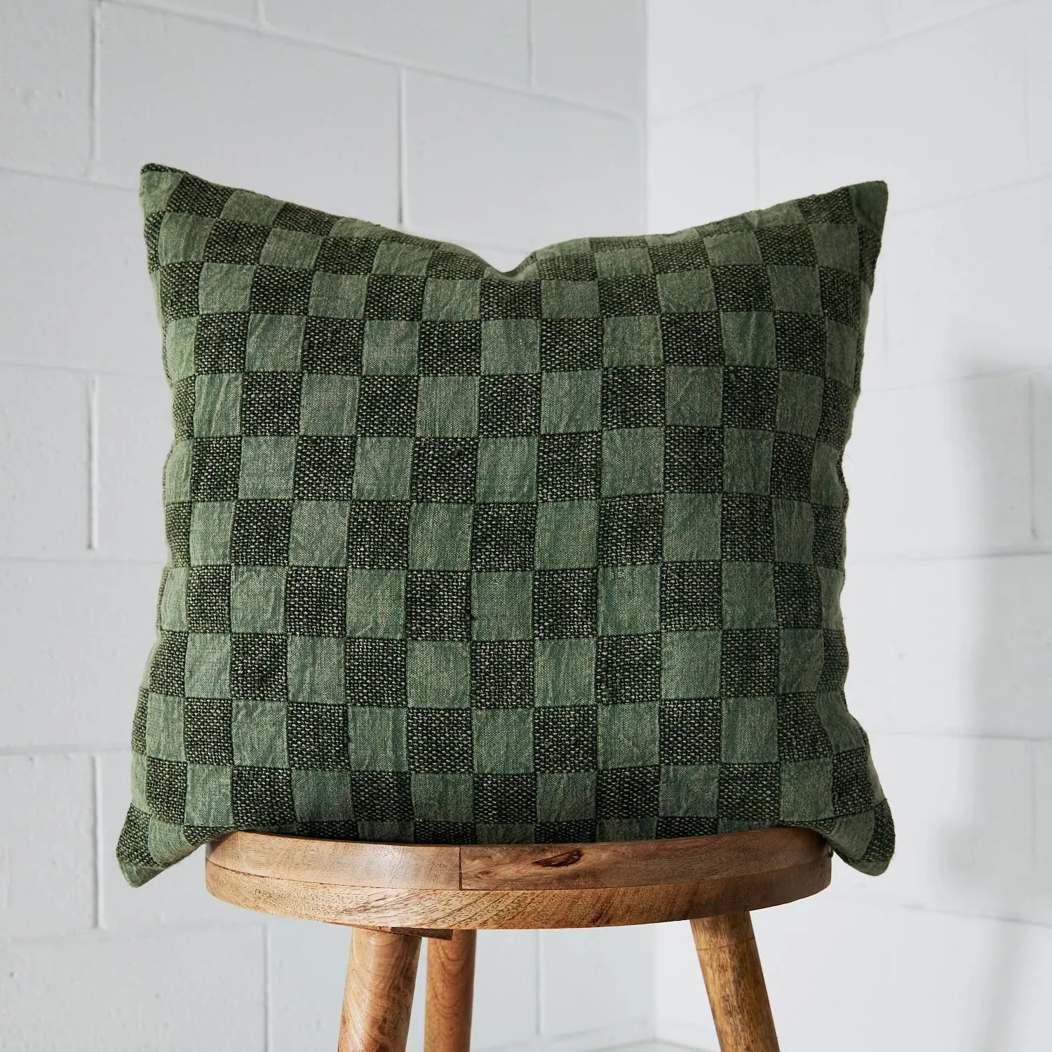 Grid Check Cushion Green - Cushion - Rugs a Million