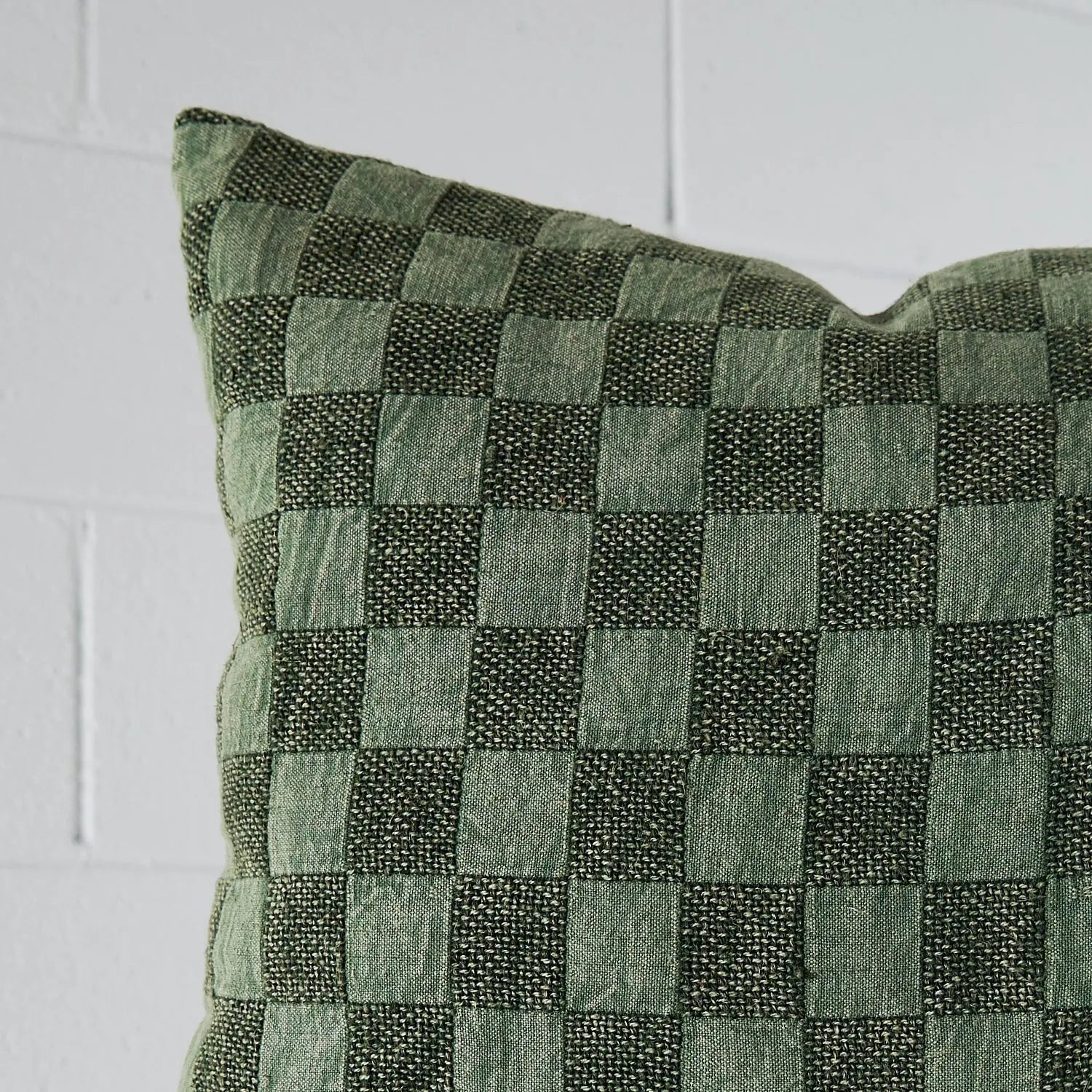 Grid Check Cushion Green - Cushion - Rugs a Million