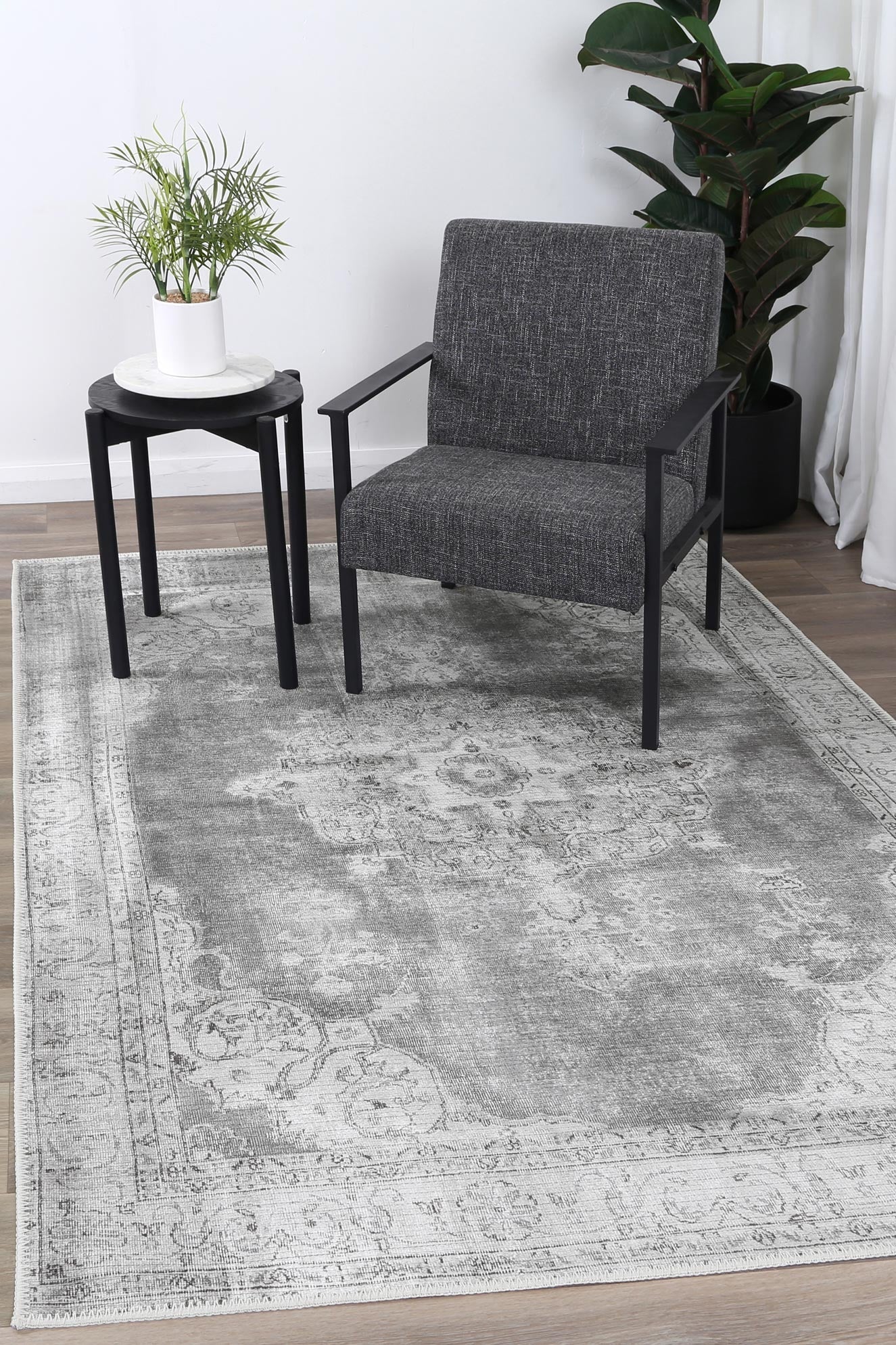 Isin Light Grey Washable Rug - Washable Rug - Rugs a Million