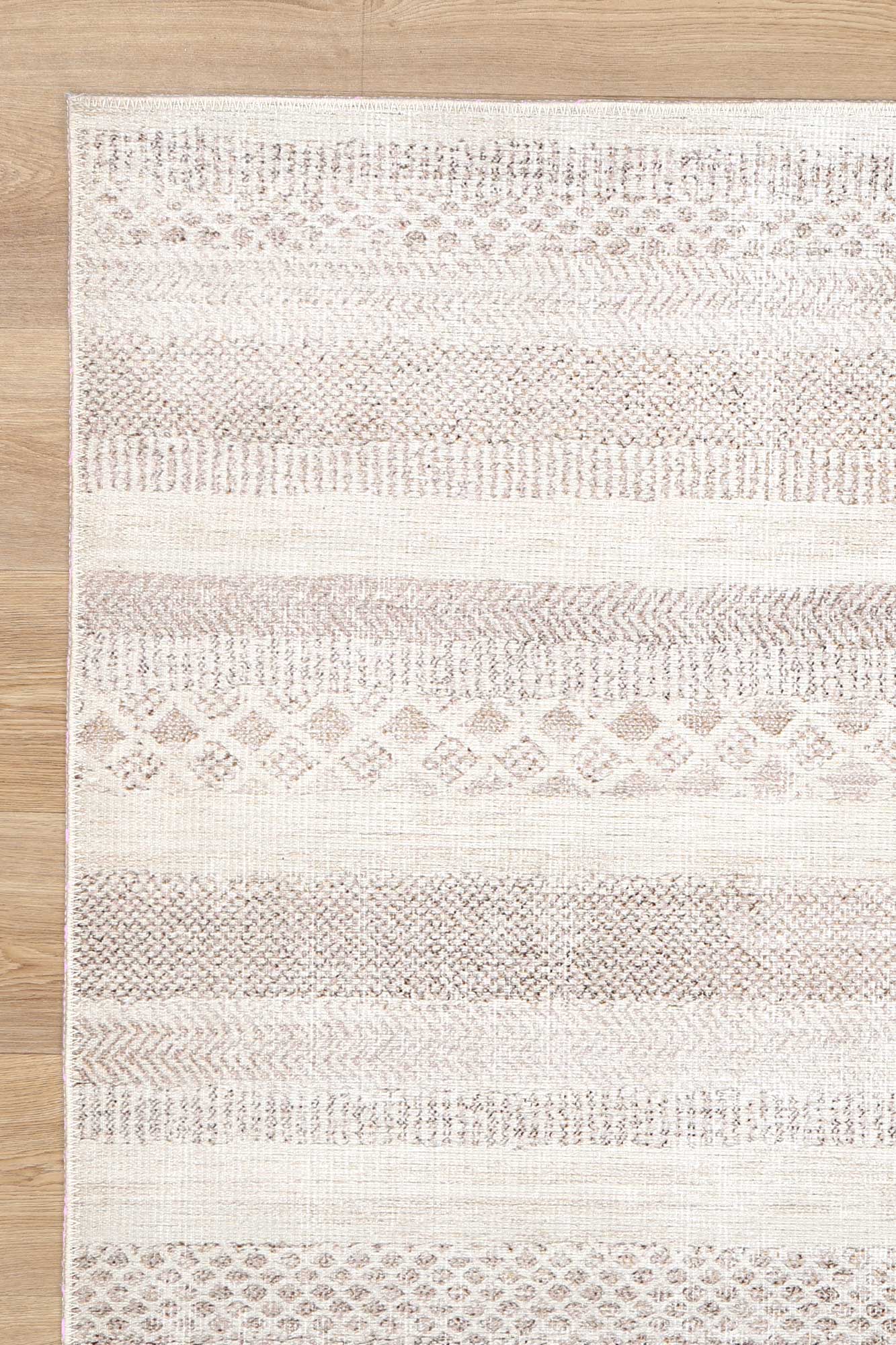 Mojave Lines Desert Beige Washable Rug - Washable Rug - Rugs a Million