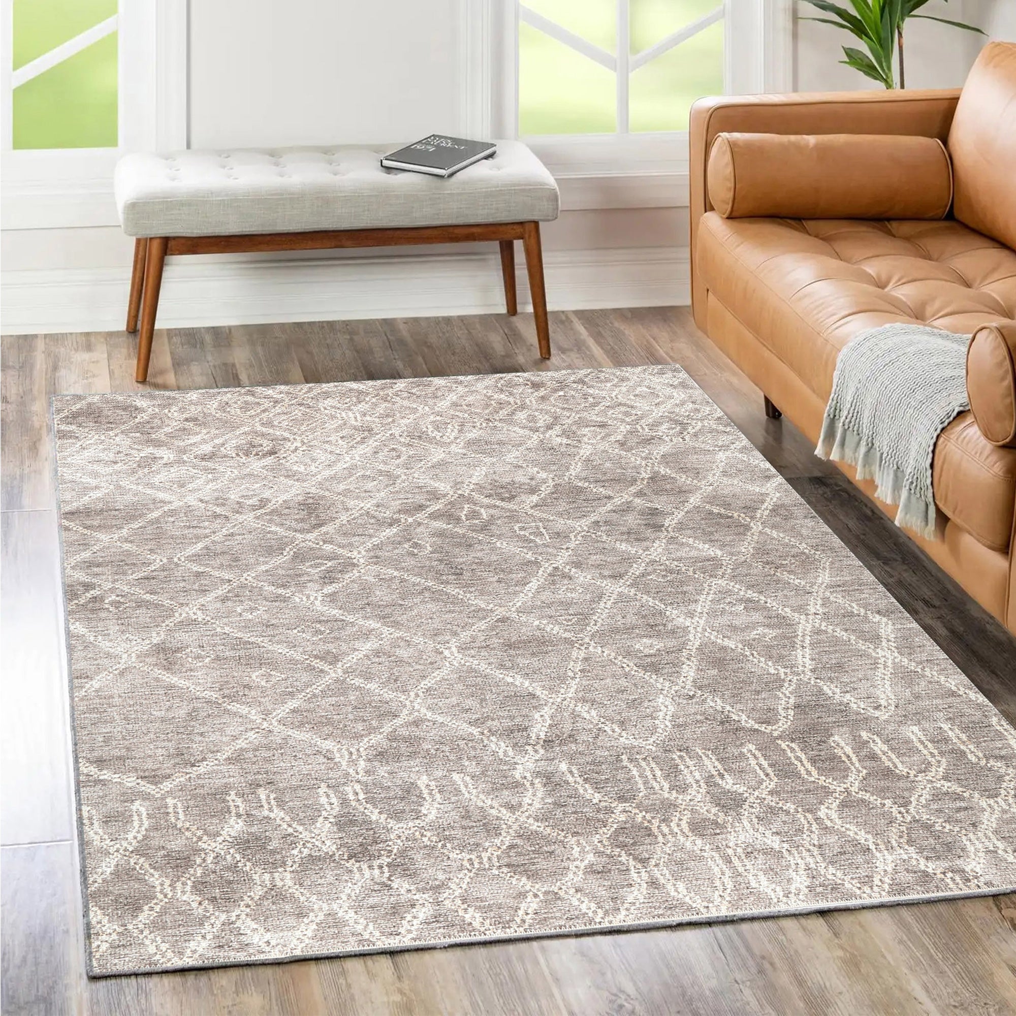 Nordic Nahla Beige Washable Rug - Washable Rug - Rugs a Million