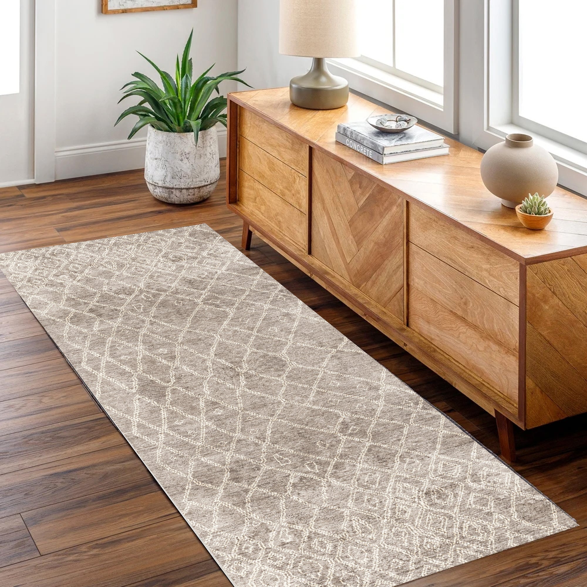 Nordic Nahla Beige Washable Runner - Washable Rug - Rugs a Million