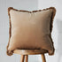 Oversized Fringed Velvet Cushion Chocolate - Cushion - Rugs a Million