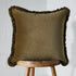 Oversized Fringed Velvet Cushion Chocolate - Cushion - Rugs a Million