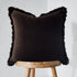 Oversized Fringed Velvet Cushion Navy - Cushion - Rugs a Million