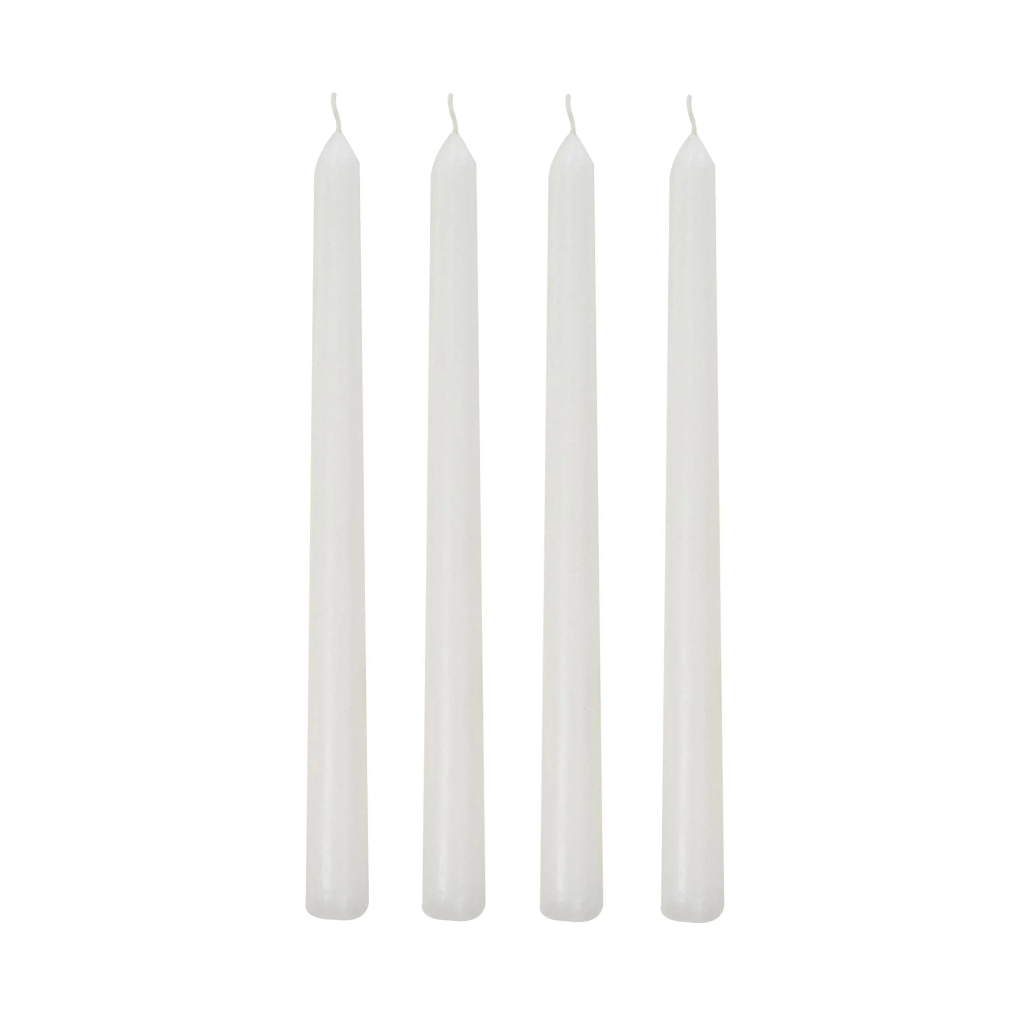 Set of Four Tapered White Dinner Candles - Pillar Packs - Rugs a Million