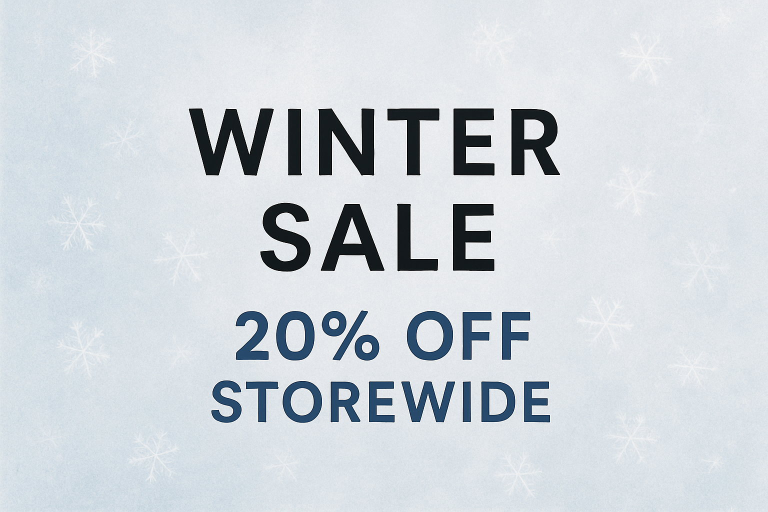 Simple Winter Sale (Writing Only) 20% Off storewide