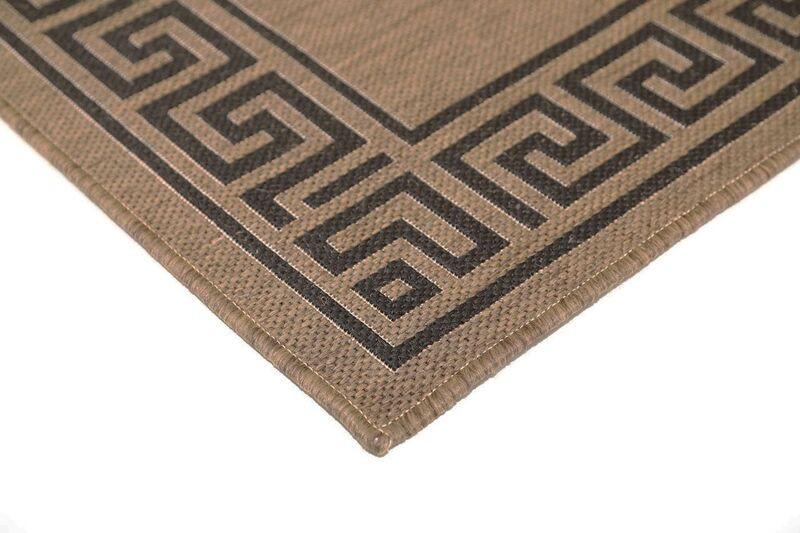 Sisalo Brown Beige Bordered Patterned Rug - Runner - Rugs a Million