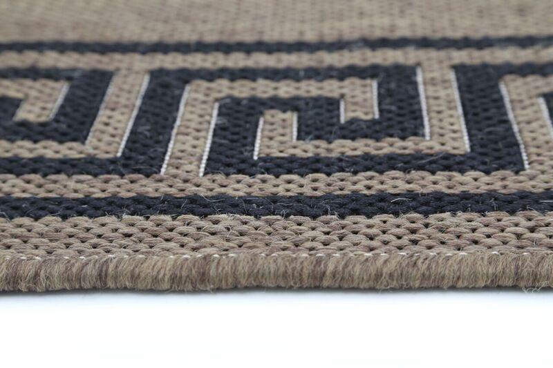 Sisalo Brown Beige Bordered Patterned Rug - Runner - Rugs a Million