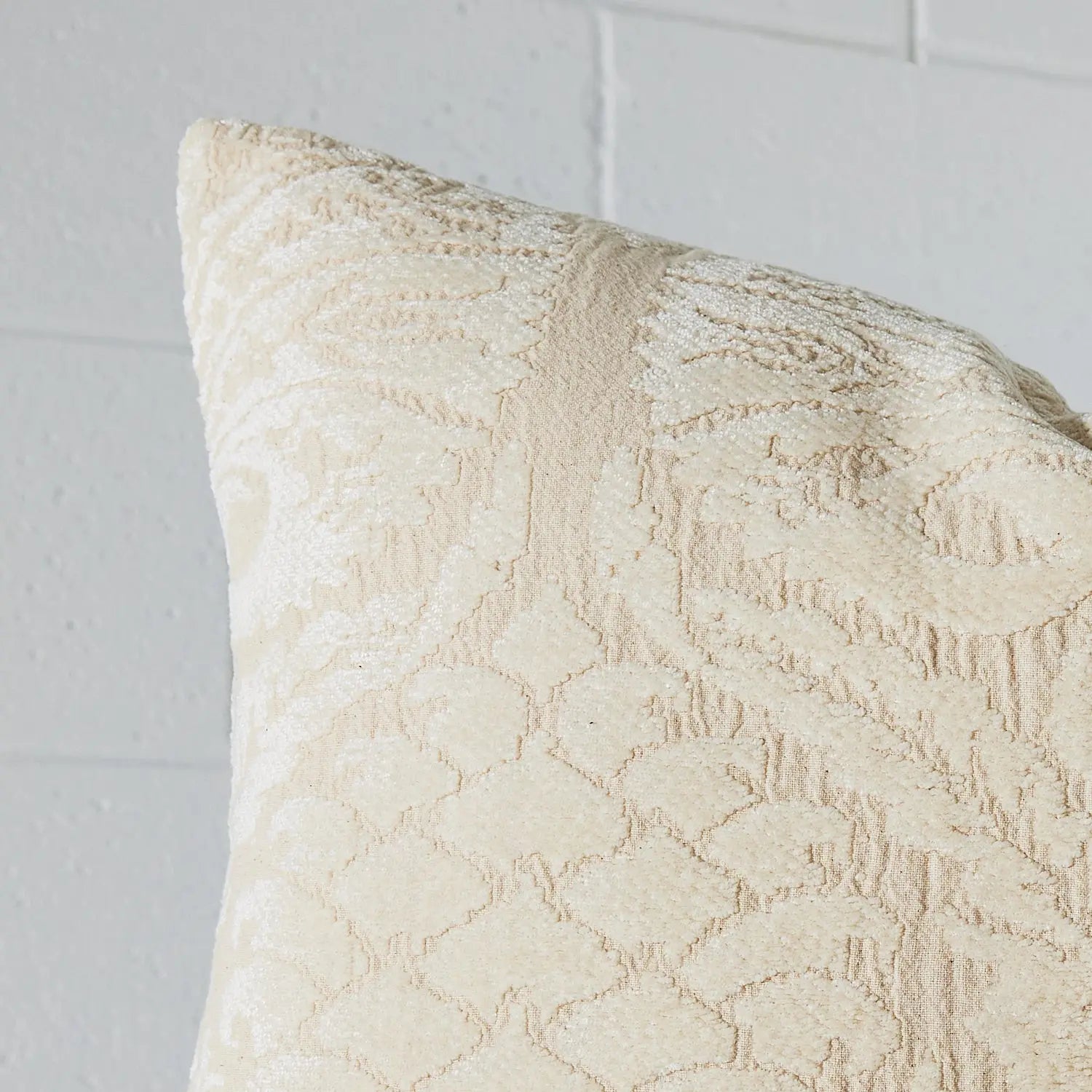 Textured Jacquard Cushion Ivory - Cushion - Rugs a Million