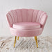 Velvet Scalloped Accent Chair Pink - Chairs - Rugs a Million