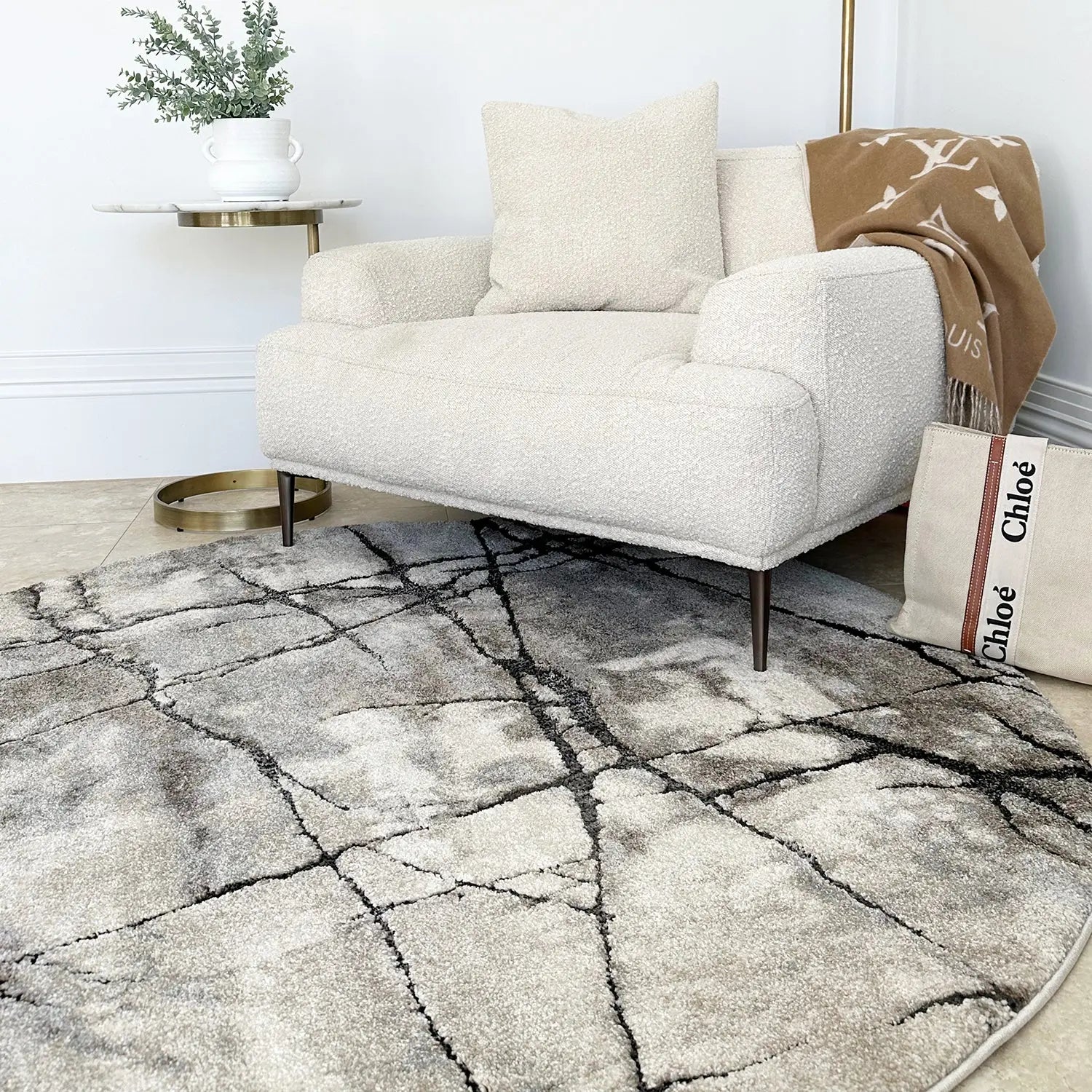 Crete Shattered Glass Beige Rug - Rugs - Rugs a Million