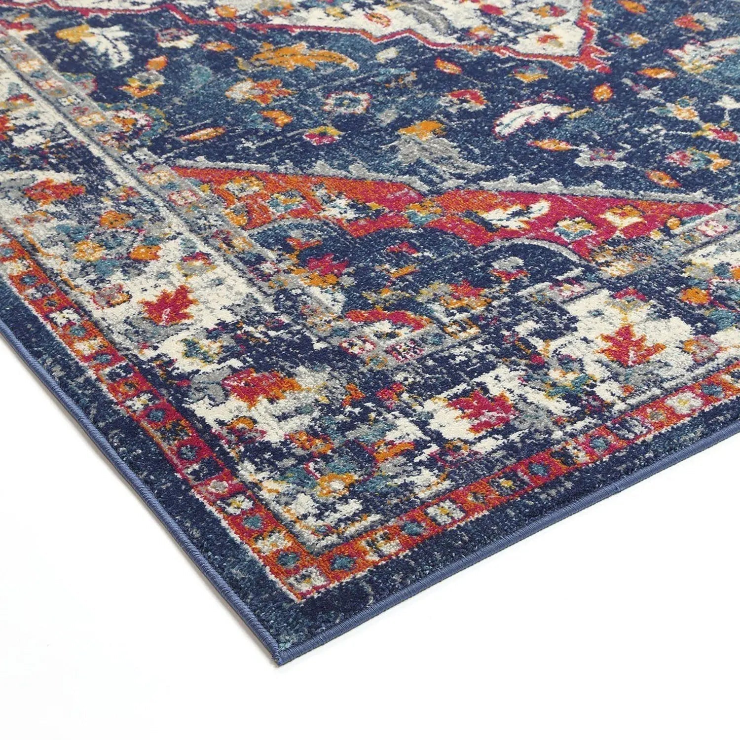 Delicate Navy Multi Oriental Rug - Rugs - Rugs a Million