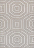 Port Villa Lui Beige Geometric Flatweave Rug - Rug - Rugs a Million